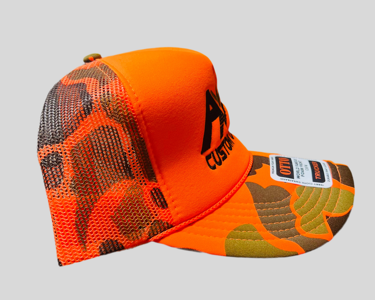 Orange Camo ANF Custom Calls Otto Trucker Hat