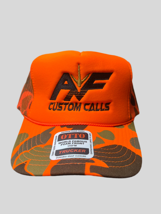 Orange Camo ANF Custom Calls Otto Trucker Hat